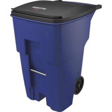 RUBBERMAID COMMERCIAL Receptacle, Rollout, 95Gal, Be RCP9W2273BLU